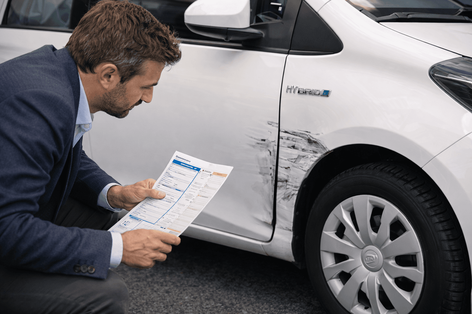 Auto in showroom met focus op zekerheid